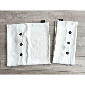 2 Phantoscope Cream Color Thigh Woven Throw Pillow Covers size 20"x20"